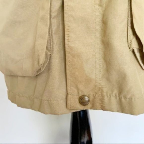 Vintage 80s Woolrich Tan Plaid Flannel Lined Hooded Anorak Utility Jacket Medium - Picture 11 of 16